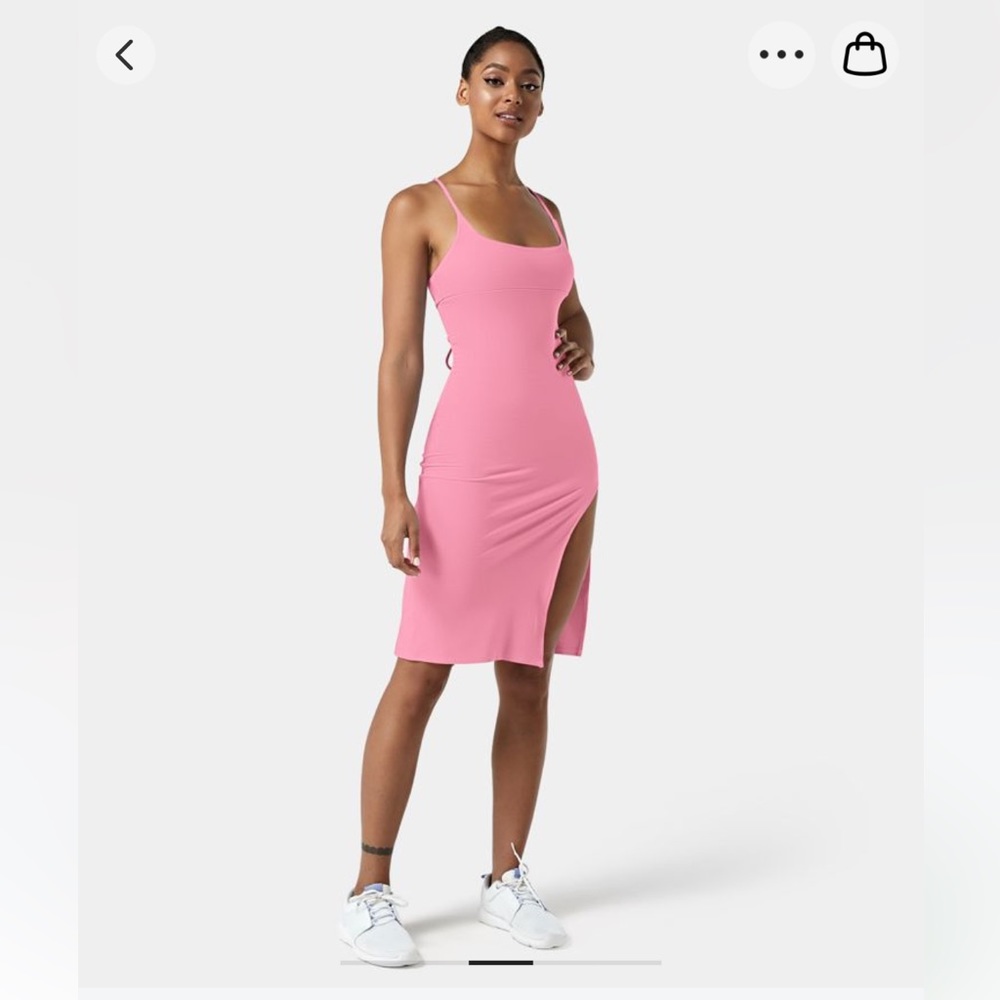 New Halara Pink Bodycon Tied Back Dress Knit